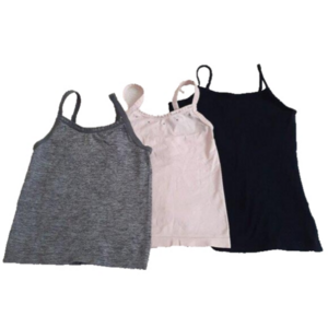 Bebe Girls Camisole Undershirts 3 Pack Gray Pink Black Medium